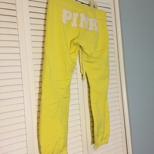 PINK Victoria's Secret Yellow Women's Sweatpants